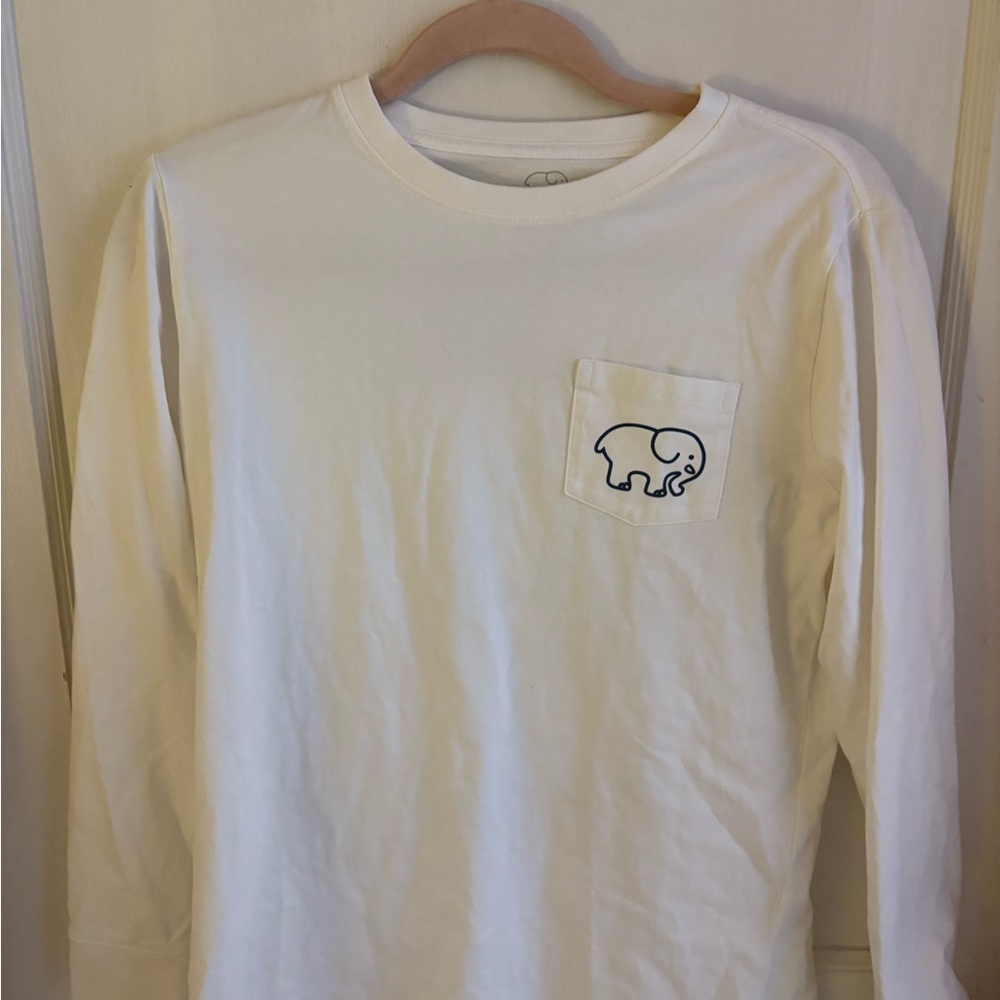 Ivory Ella Cream Long Sleeve Tee with Elephant Pocket